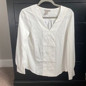 H&M White Long Sleeve Blouse